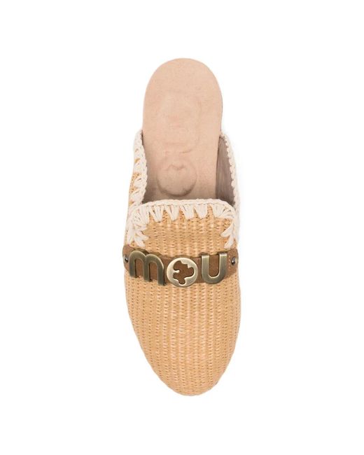 Mou Multicolor Logo-Plaque Flat Mules