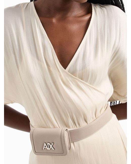 Robe courte à design portefeuille Armani Exchange en coloris Natural