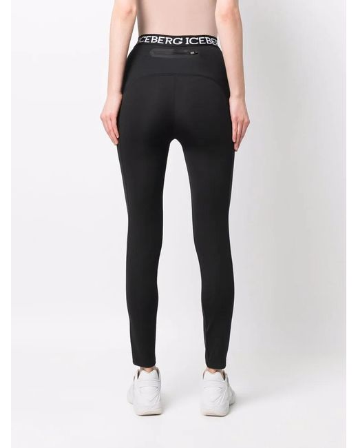 Iceberg Blue Logo-Waist Leggings