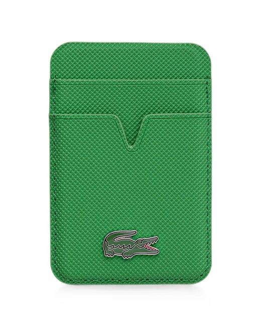 Lacoste Green Porte-Cartes À Plaque Logo