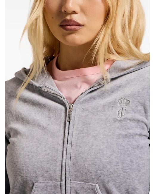 Juicy Couture Gray Heritage Velour Hoodie