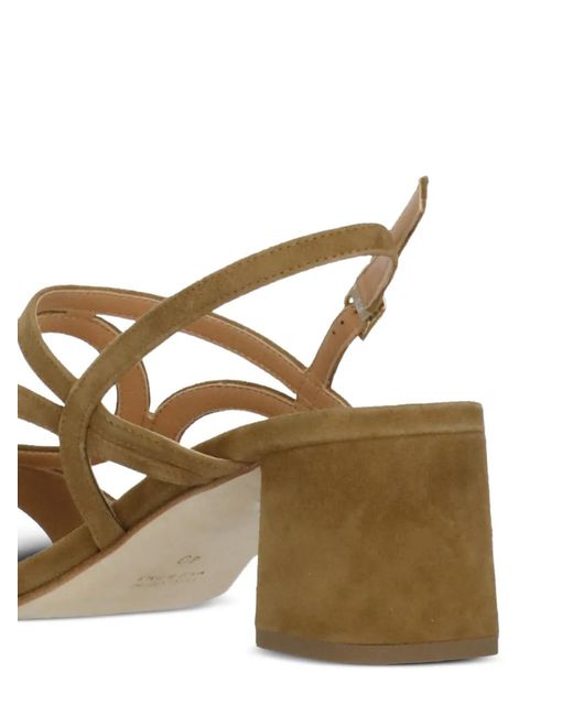 Julie Dee Natural Strappy Suede Sandals