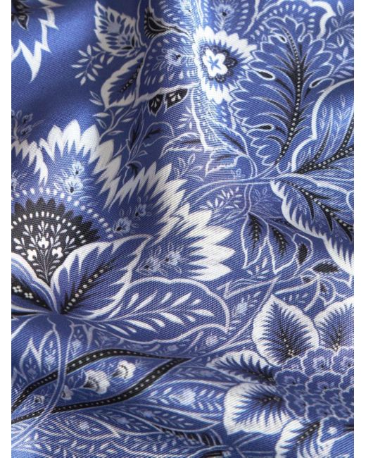 Robe de chambre en soie Kesa à fleurs Etro en coloris Blue