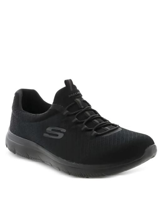 Skechers Black Summits Wide-Width Sneakers