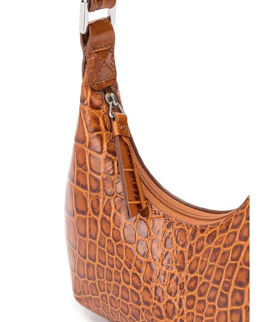 By Far Multicolor Baby Amber Croco Embossed Shoulder Bag