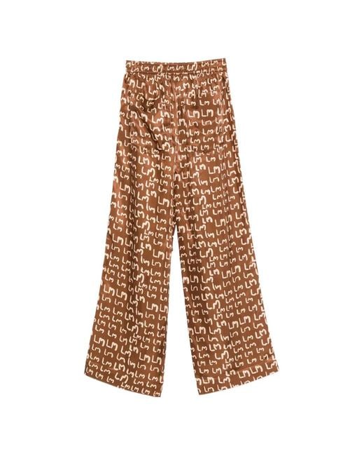Lee Mathews White Logo-Pattern Trousers