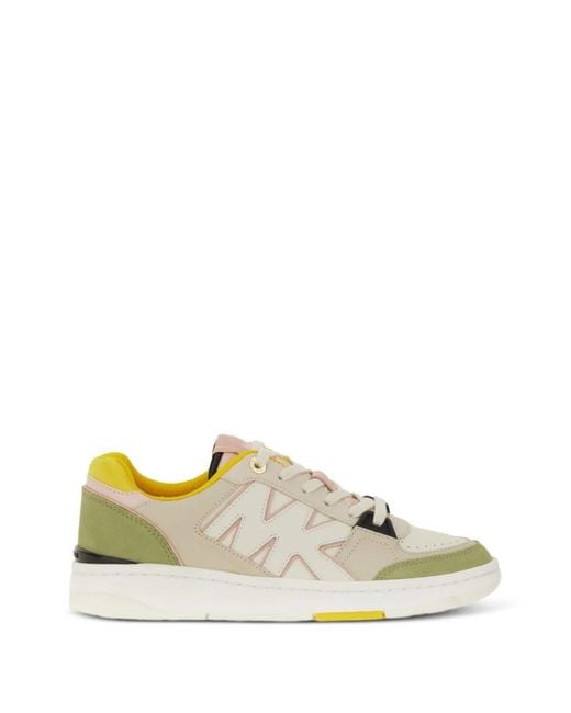 MICHAEL Michael Kors White Logo-Patch Panelled Sneakers