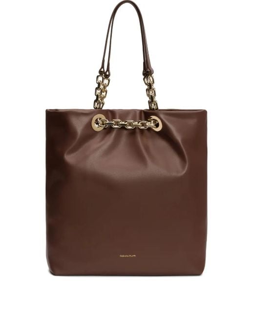 Fabiana Filippi Brown Leather Tote Bag