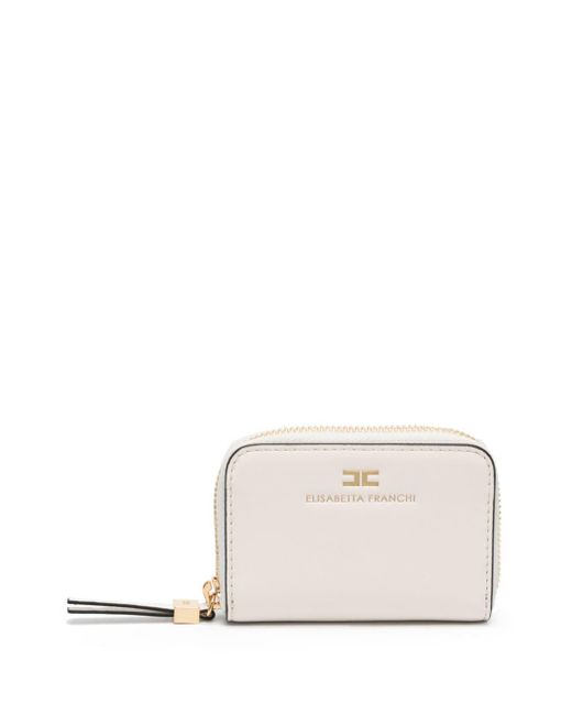 Portafoglio Essential con logo goffrato di Elisabetta Franchi in White