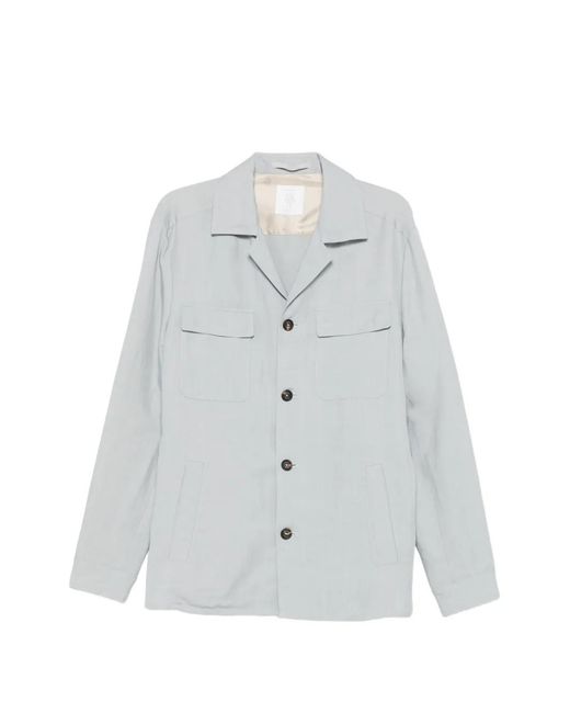 Eleventy White Buttoned Overshirt for men
