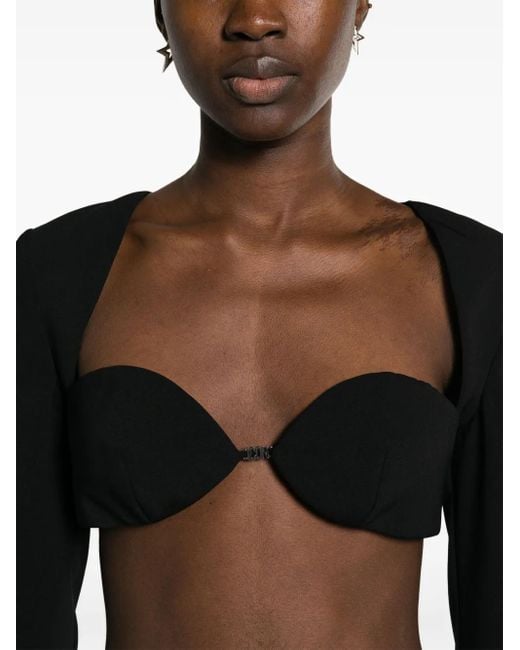 DSquared² Black Long-Sleeved Cropped Top