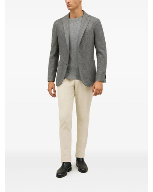 Boglioli Gray Herringbone Two-Button Jacket for men