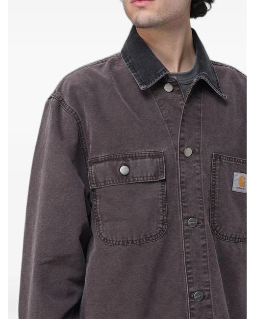 Carhartt Gray Mitch Logo-Patch Overshirt for men