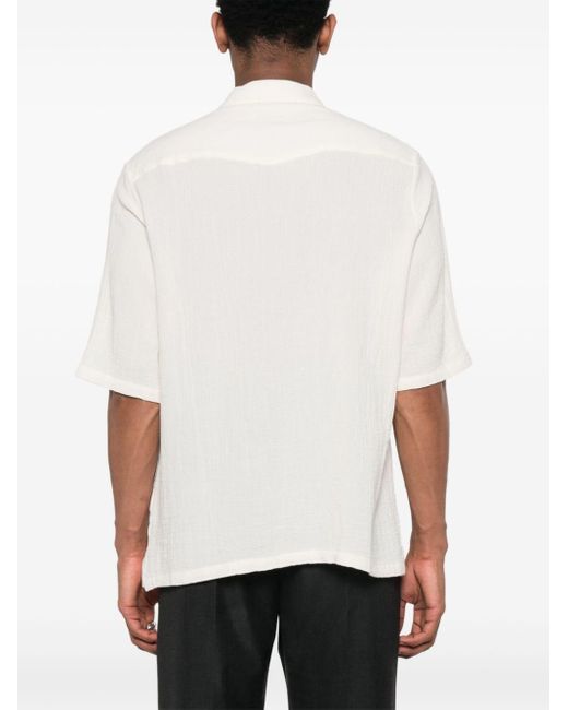 Officine Generale White Cotton Short-sleeves Shirt for men