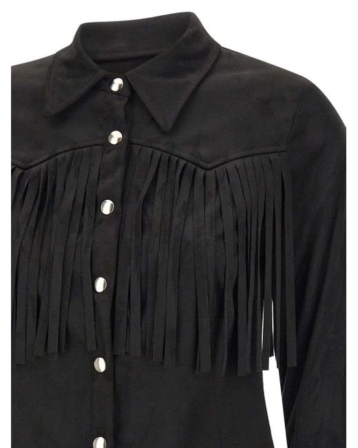 Kaos Black Hemd Mit Fransen
