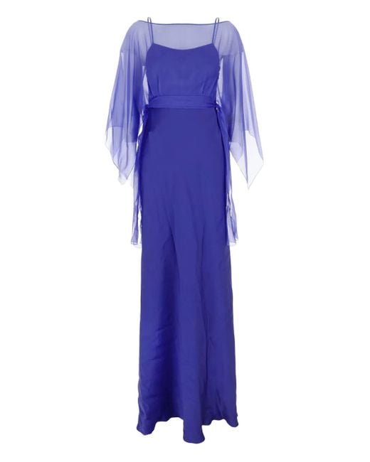 Alberta Ferretti Blue Kleid Im Layering-Look
