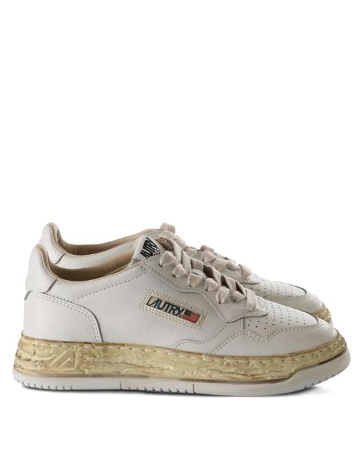 Maison Mihara Yasuhiro Gray X Autry Leather Peforated Sneakers