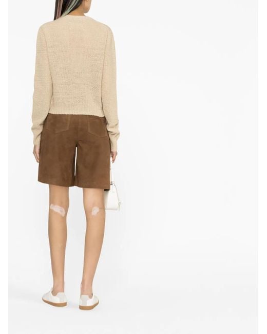 Maison Margiela Natural V-Neck Basket-Weave Jumper