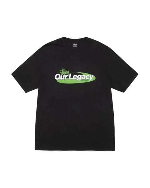 X Our Legacy T-Shirt Work Shop Swirl di Stussy in Black da Uomo