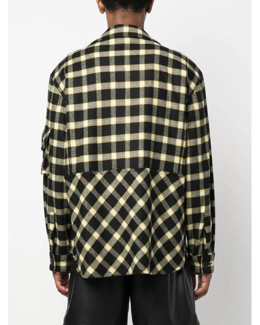 Versace Black Button-Down Checked Shirt Jacket for men