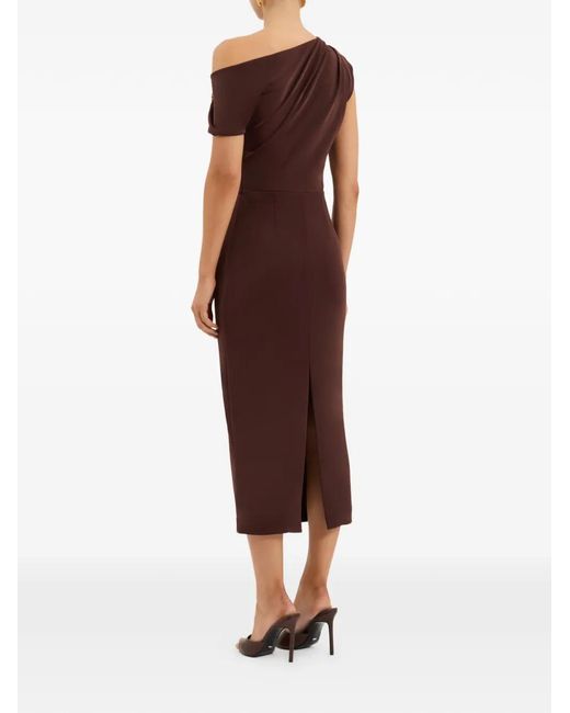 Rebecca Vallance Brown Hazine One-Shoulder Embellished Midi Dress