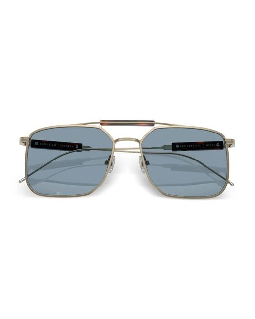 Brunello Cucinelli Blue Square-Frame Sunglasses for men