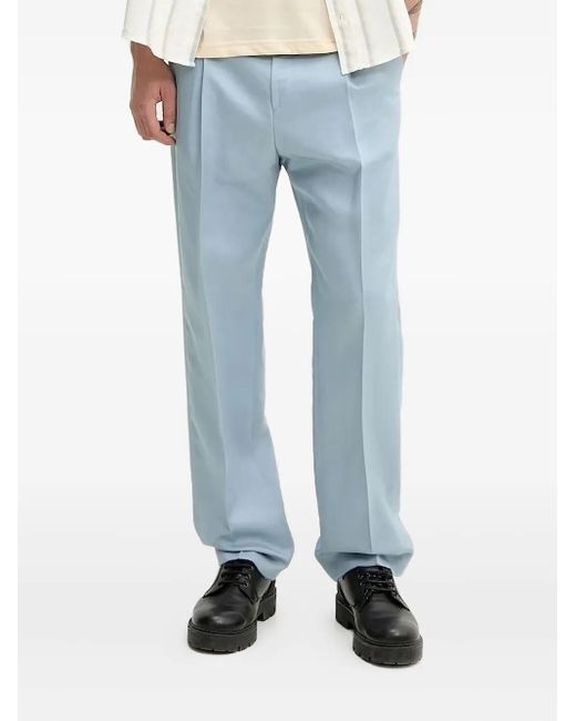 HUGO Blue Pleated-Front Trousers for men