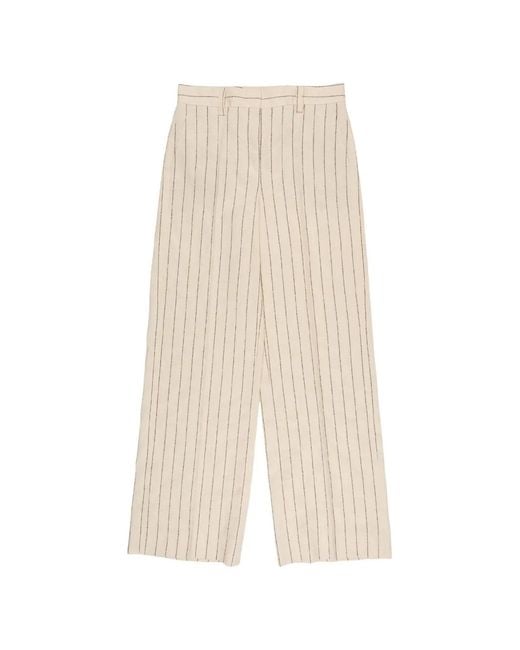 Slowear White Pinstripe Trousers