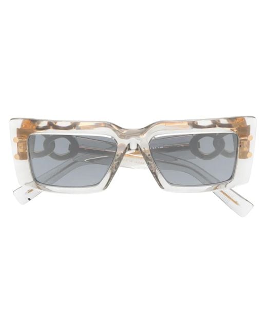 Balmain Gray Square-Frame Sunglasses