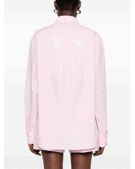 Chemise en popeline à logo Alexander Wang en coloris Pink