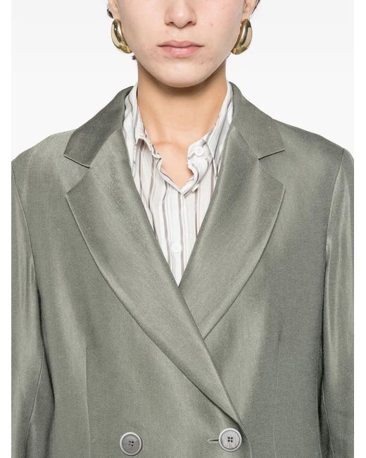 Peserico Green Double-Breasted Pocket Blazer