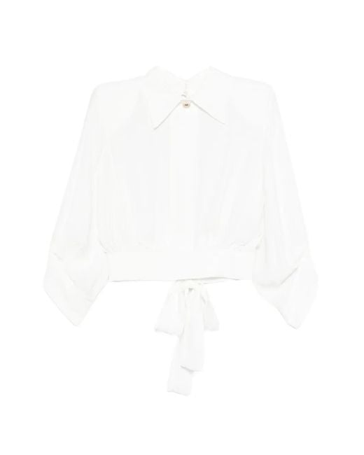 Elisabetta Franchi White Blouse À Dos Ouvert