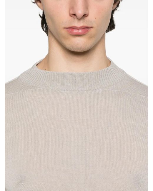 Rick Owens White Wool Long-Sleeved T-Shirt for men