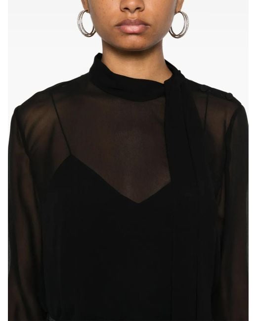 Gucci Black Silk Blouse