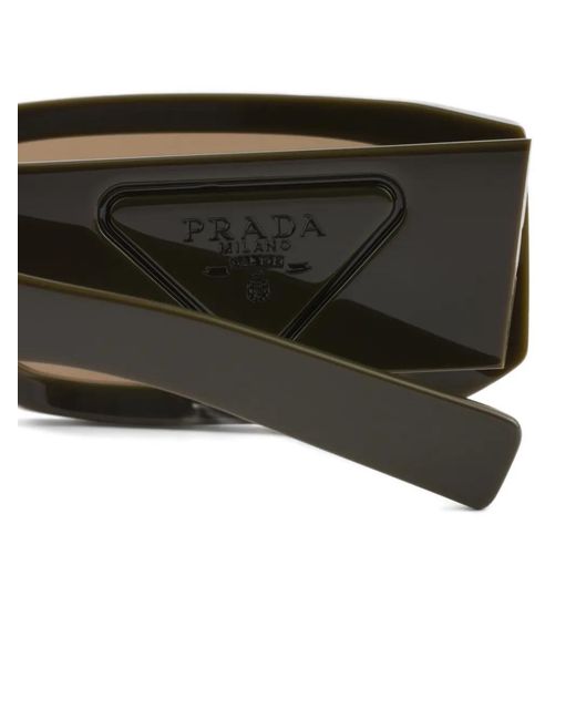 Prada Gray Sunglasses With Triangle Logo for men