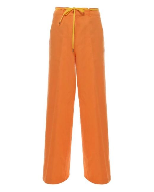 Aspesi Orange Drawstring-Waist Straight Trousers