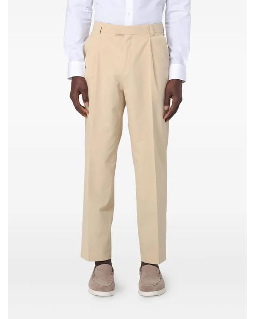 HUGO Natural Pleated-Front Trousers for men