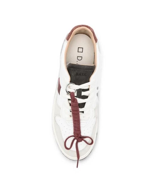 Date White Court 2.0 Vintage Panelled Leather Sneakers for men