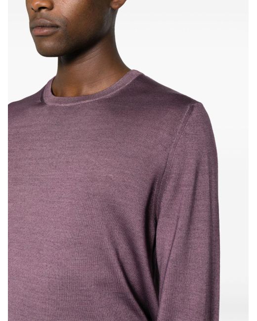 Canali Klassischer Pullover in Purple für Herren