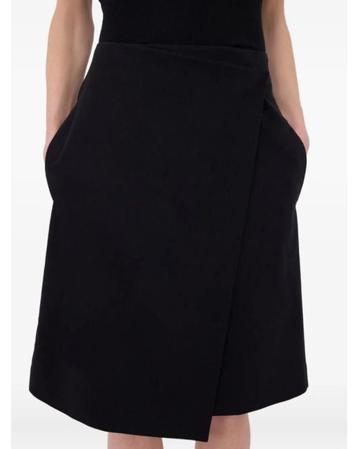 Loulou de Saison Black Wrap Asymmetrical Skirt