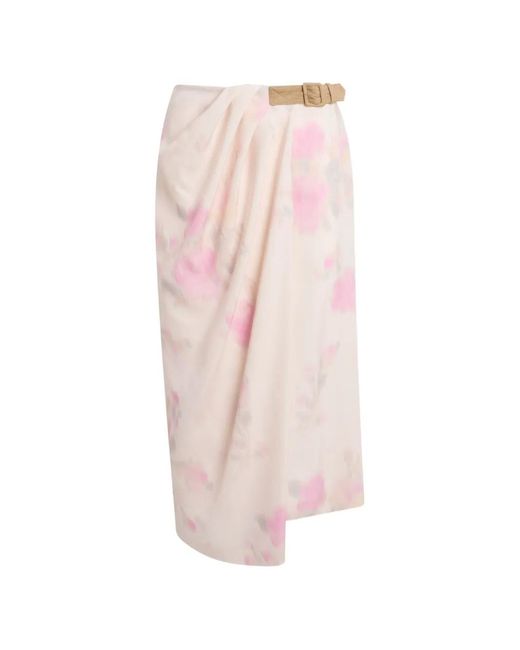 Moschino Pink Printed Wrap Skirt