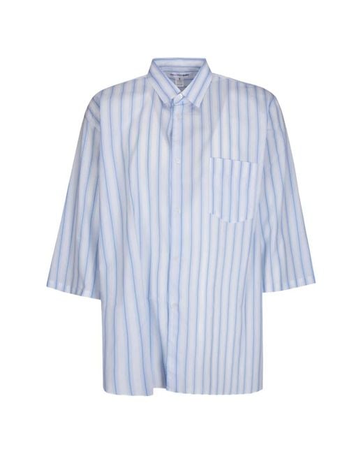 Comme des Garçons Blue Striped Patch Pocket Shirt for men