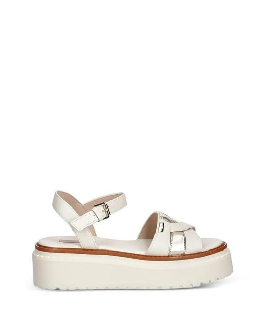 Liu Jo White Leather Platform Sandals