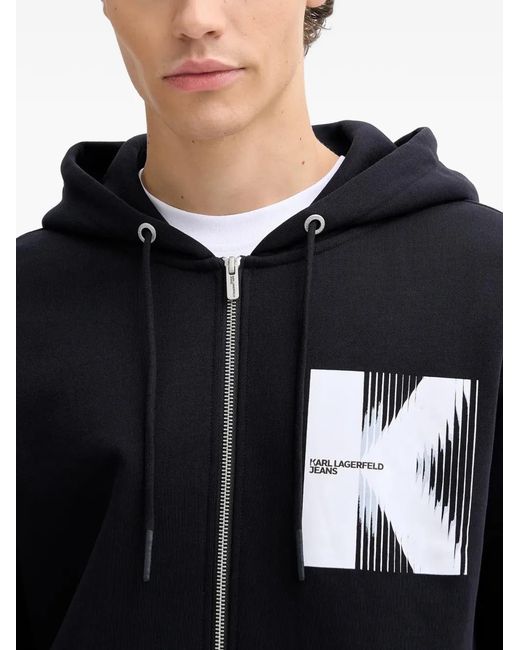 Karl Lagerfeld Black K-Detail Hoodie for men