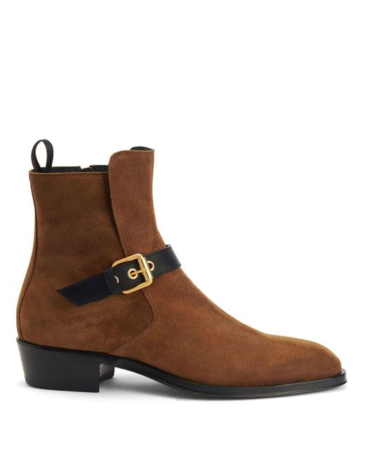 Giuseppe Zanotti Brown Jhonny Leather Ankle Boots for men