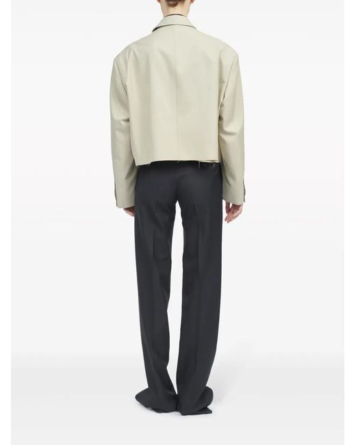 MM6 by Maison Margiela White Single-Breasted Cropped Blazer
