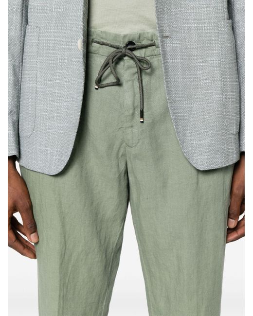 Boss Green Drawstring Linen Trousers for men