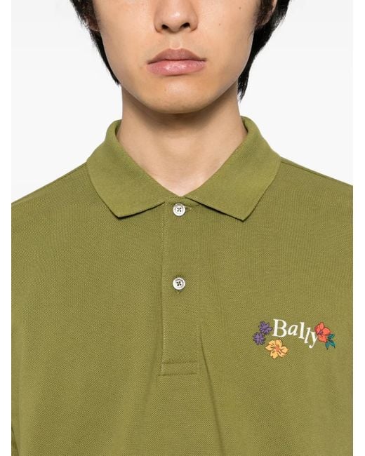 Polo De Algodón Con Logo Bally de hombre de color Green