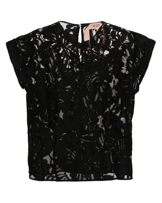 N°21 コードレース Tシャツ Black