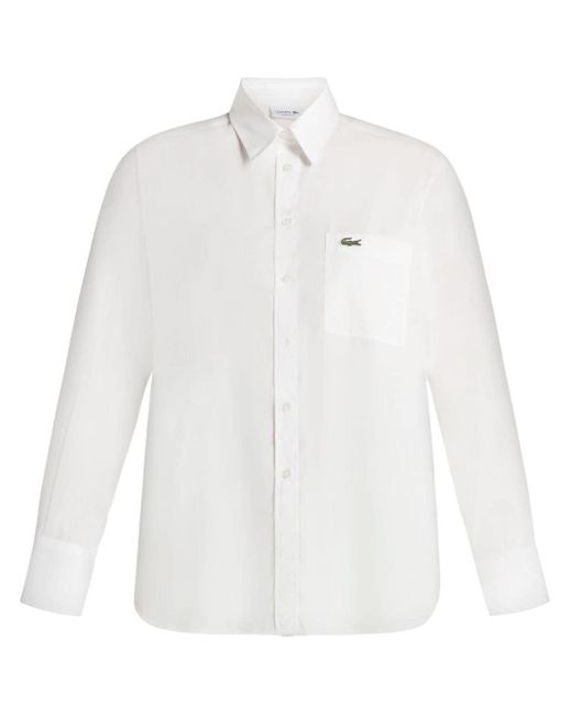 Camicia con applicazione di Lacoste in White